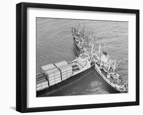 The Ship Trans Hawaii Ramming into a Freighter-null-Framed Photographic Print
