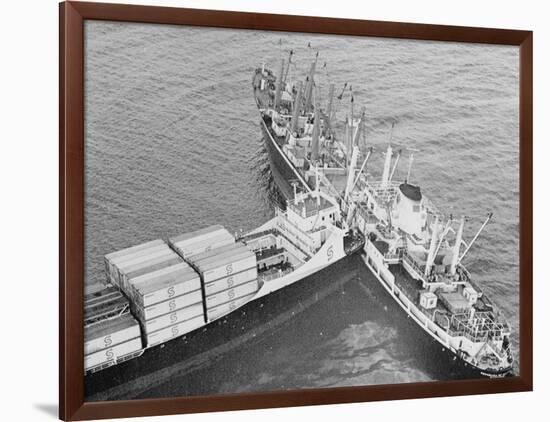 The Ship Trans Hawaii Ramming into a Freighter-null-Framed Photographic Print