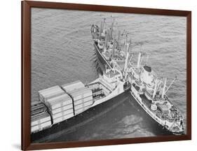 The Ship Trans Hawaii Ramming into a Freighter-null-Framed Photographic Print