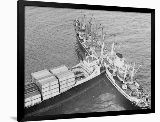 The Ship Trans Hawaii Ramming into a Freighter-null-Framed Photographic Print