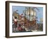 The Ship Victoria in Seville, Engraving, 1807-null-Framed Giclee Print