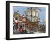 The Ship Victoria in Seville, Engraving, 1807-null-Framed Giclee Print