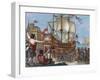 The Ship Victoria in Seville, Engraving, 1807-null-Framed Giclee Print