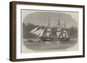 The Ship Wacousta Loading Timber for Mast-Pieces at Puget Sound, British Columbia-null-Framed Giclee Print