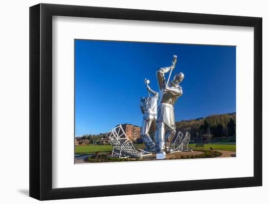 The Shipbuilders of Port Glasgow statues, Inverclyde, Coronation Park, Port Glasgow, Scotland-John Guidi-Framed Photographic Print