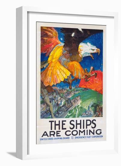 "The Ships Are Coming!", 1918-James Henry Daugherty-Framed Giclee Print