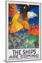 "The Ships Are Coming!", 1918-James Henry Daugherty-Mounted Giclee Print