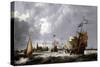 The Ships' Hercules' and 'Eenhorn', off the Coast of Hoorn (Holland), with a Description of the Cit-Bonaventura Peeters-Stretched Canvas