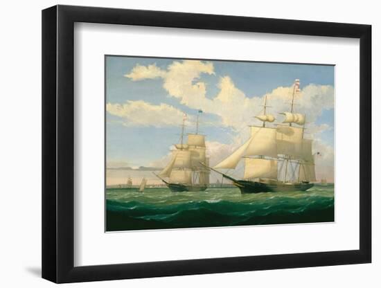 The Ships “Winged Arrow” and “Southern Cross” in Boston Harbor, 1853-Fitz Hugh Lane-Framed Giclee Print