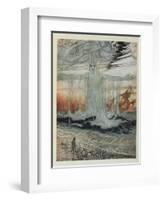 The Shipwrecked Man and the Sea, Illustration from 'Aesop's Fables', Published by Heinemann, 1912-Arthur Rackham-Framed Giclee Print