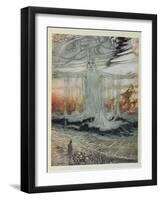 The Shipwrecked Man and the Sea, Illustration from 'Aesop's Fables', Published by Heinemann, 1912-Arthur Rackham-Framed Giclee Print