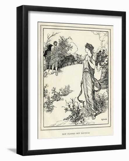 The Shipwrecked Odysseus Meets Nausicaa Daughter of King Alcinous-Henry Justice Ford-Framed Art Print