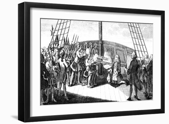 The Shooting of Admiral Byng on Board the 'Monarque, 1757-null-Framed Giclee Print