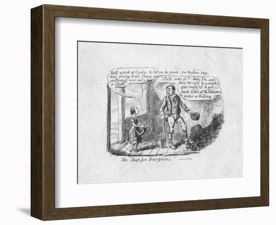 'The Shop for Bargains', 1829-George Cruikshank-Framed Giclee Print