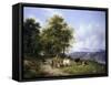 The Shores of Lake Iseo-Giuseppe Canella-Framed Stretched Canvas