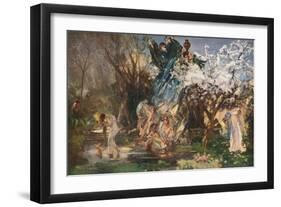 'The Shower', c20th century-Charles Sims-Framed Giclee Print