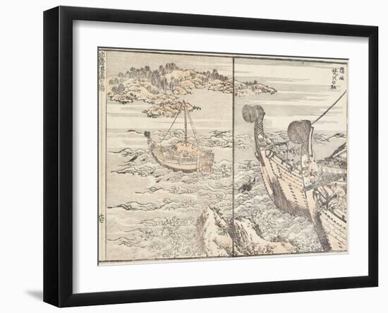 The Shrine of Bornfire, Oki Island, 1817-Katsushika Hokusai-Framed Giclee Print