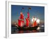 The Shtandart Frigate with Scarlet Sails Floats on the Neva River-null-Framed Photographic Print