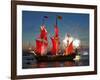 The Shtandart Frigate with Scarlet Sails Floats on the Neva River-null-Framed Photographic Print