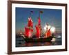 The Shtandart Frigate with Scarlet Sails Floats on the Neva River-null-Framed Photographic Print