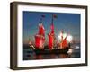 The Shtandart Frigate with Scarlet Sails Floats on the Neva River-null-Framed Photographic Print