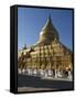 The Shwe Zigon, a Buddhist Temple, Nyaung-U, Near Bagan (Pagan), Myanmar (Burma)-Julio Etchart-Framed Stretched Canvas