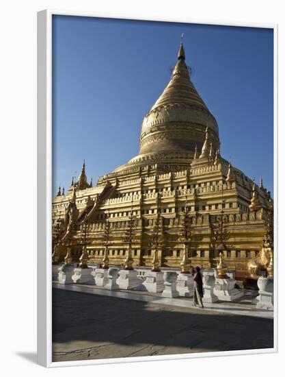 The Shwe Zigon, a Buddhist Temple, Nyaung-U, Near Bagan (Pagan), Myanmar (Burma)-Julio Etchart-Framed Photographic Print