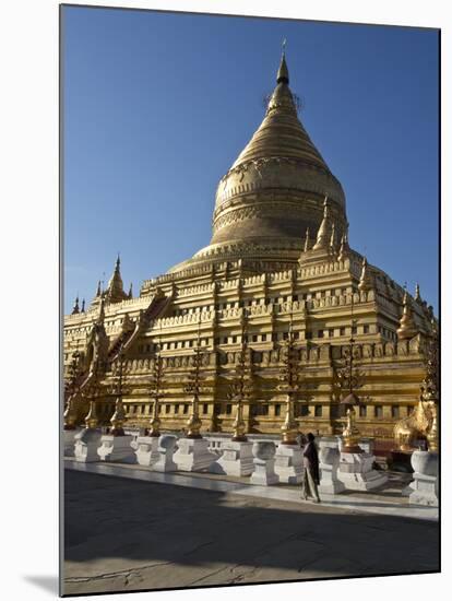 The Shwe Zigon, a Buddhist Temple, Nyaung-U, Near Bagan (Pagan), Myanmar (Burma)-Julio Etchart-Mounted Photographic Print