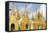 The Shwedagon Pagoda, Yangon (Rangoon), Yangon Region, Republic of the Union of Myanmar (Burma)-J P De Manne-Framed Stretched Canvas