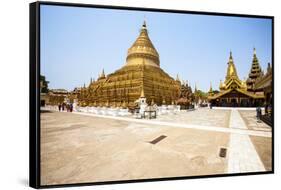 The Shwezigon Pagoda (Shwezigon Paya), a Buddhist Temple Located in Nyaung-U, a Town Near Bagan-Thomas L-Framed Stretched Canvas