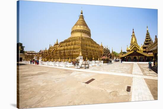 The Shwezigon Pagoda (Shwezigon Paya), a Buddhist Temple Located in Nyaung-U, a Town Near Bagan-Thomas L-Stretched Canvas