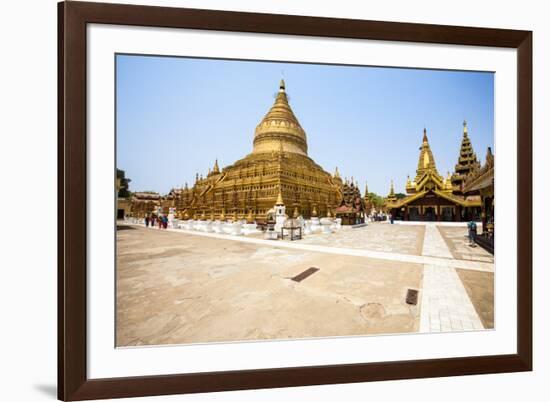 The Shwezigon Pagoda (Shwezigon Paya), a Buddhist Temple Located in Nyaung-U, a Town Near Bagan-Thomas L-Framed Photographic Print