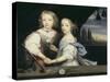 The Siblings Winston and Arabella Churchill-Sir Anthony Van Dyck-Stretched Canvas