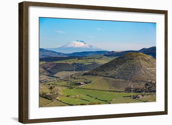 The Sicilian Landscape with the Awe Inspiring Mount Etna-Martin Child-Framed Photographic Print