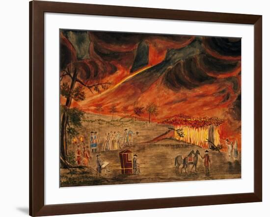 The Sicilian Royals Visiting Vesuvius During Eruption of 11 May 1771-Pietro Fabris-Framed Giclee Print