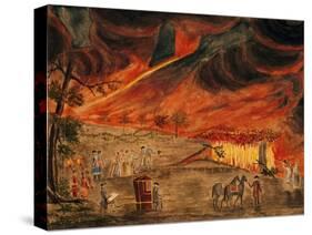 The Sicilian Royals Visiting Vesuvius During Eruption of 11 May 1771-Pietro Fabris-Stretched Canvas