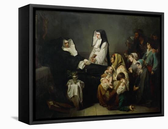 The sick and the poor come to pray, as sister Saint-Prosper lies in state on August 39, 1846-Isidore Pils-Framed Stretched Canvas