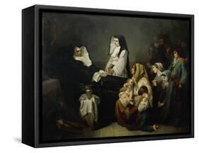 The sick and the poor come to pray, as sister Saint-Prosper lies in state on August 39, 1846-Isidore Pils-Framed Stretched Canvas