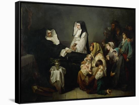 The sick and the poor come to pray, as sister Saint-Prosper lies in state on August 39, 1846-Isidore Pils-Framed Stretched Canvas