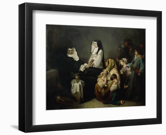 The sick and the poor come to pray, as sister Saint-Prosper lies in state on August 39, 1846-Isidore Pils-Framed Giclee Print