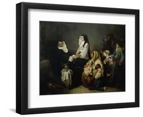 The sick and the poor come to pray, as sister Saint-Prosper lies in state on August 39, 1846-Isidore Pils-Framed Giclee Print