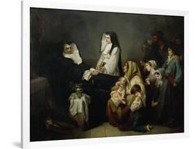 The sick and the poor come to pray, as sister Saint-Prosper lies in state on August 39, 1846-Isidore Pils-Framed Giclee Print