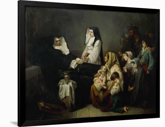 The sick and the poor come to pray, as sister Saint-Prosper lies in state on August 39, 1846-Isidore Pils-Framed Giclee Print