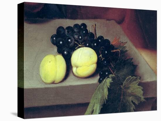 The Sick Bacchus, Detail of Peaches and Grapes, 1591-Caravaggio-Stretched Canvas