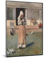 The Sick Chicken, 1874-Winslow Homer-Mounted Giclee Print