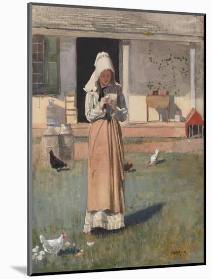 The Sick Chicken, 1874-Winslow Homer-Mounted Giclee Print