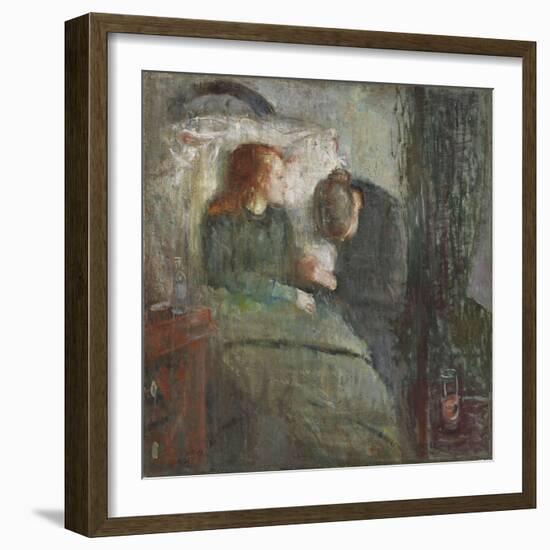 The Sick Child, 1886 (Oil on Canvas)-Edvard Munch-Framed Giclee Print