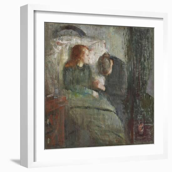 The Sick Child, 1886 (Oil on Canvas)-Edvard Munch-Framed Giclee Print