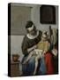 The Sick Child, C.1664-6-Gabriel Metsu-Stretched Canvas