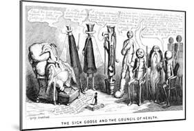 The Sick Goose and the Council of Health, 19th Century-George Cruikshank-Mounted Giclee Print